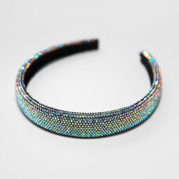 Iridescent Sparkly Rhinestone Headband Hair Accessory Bling - Picture 9 of 9